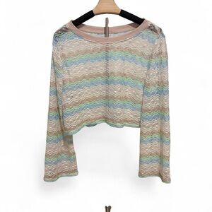 Wild Fable Pastel Chevron Crop Top